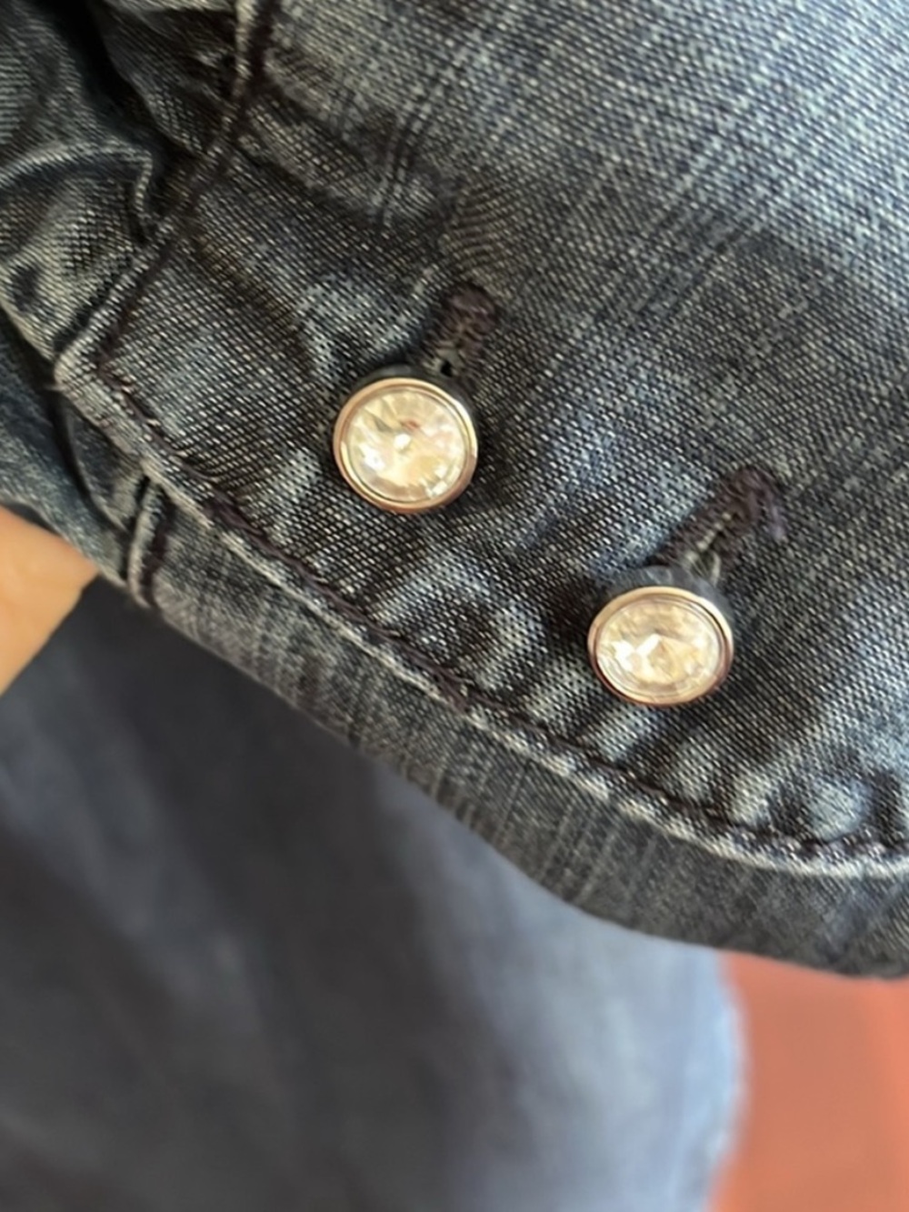 Chico's Embellished Denim Shirt - Blue - Picture 8 of 10